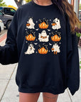 Cute Ghost Fall Pumpkin Graphic Fleece Sweatshirts