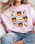 Cute Ghost Fall Pumpkin Graphic Fleece Sweatshirts