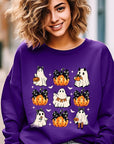 Cute Ghost Fall Pumpkin Graphic Fleece Sweatshirts