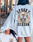 Spooky Season Skeleton Graphic Fleece Sweatshirts