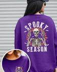 Spooky Season Skeleton Graphic Fleece Sweatshirts