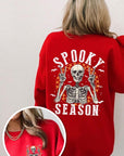 Spooky Season Skeleton Graphic Fleece Sweatshirts