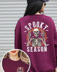 Spooky Season Skeleton Graphic Fleece Sweatshirts