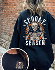 Spooky Season Skeleton Graphic Fleece Sweatshirts