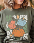 Abstract Fall Pumpkin Graphic Fleece Sweatshirts