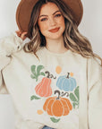 Abstract Fall Pumpkin Graphic Fleece Sweatshirts