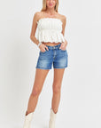 RISEN Low Rise Slit Denim Shorts