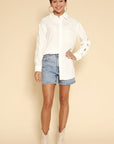 Miss Sparkling | Bow Sleeve Button Down Shirt