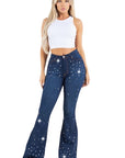 GJG Denim Vegas Glam Bell Bottom Jean in Dark Wash