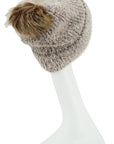 Sable Touch Beanie with Fur Pom