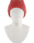 Solid Rib Beanie with Leather Tab