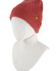 Solid Rib Beanie with Leather Tab