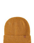 Solid Rib Beanie with Leather Tab