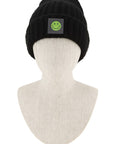 Solid Rib Beanie with Smile Accent