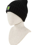 Solid Rib Beanie with Smile Accent