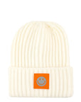 Solid Rib Beanie with Smile Accent