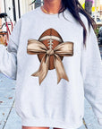 Football Bow Graphic Fleece Sweatshirts