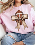 Football Bow Graphic Fleece Sweatshirts