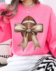 Football Bow Graphic Fleece Sweatshirts