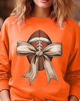 Football Bow Graphic Fleece Sweatshirts