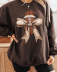 Football Bow Graphic Fleece Sweatshirts