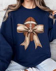 Football Bow Graphic Fleece Sweatshirts