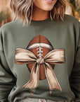 Football Bow Graphic Fleece Sweatshirts