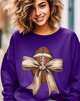 Football Bow Graphic Fleece Sweatshirts