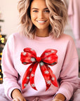 Christmas Snowflakes Bow Graphic Sweatshirts