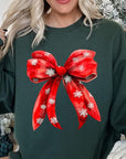 Christmas Snowflakes Bow Graphic Sweatshirts