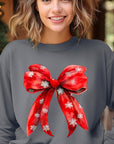 Christmas Snowflakes Bow Graphic Sweatshirts