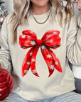 Christmas Snowflakes Bow Graphic Sweatshirts