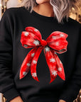 Christmas Snowflakes Bow Graphic Sweatshirts