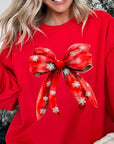 Christmas Snowflakes Bow Graphic Sweatshirts