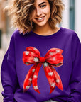 Christmas Snowflakes Bow Graphic Sweatshirts