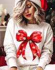 Christmas Snowflakes Bow Graphic Sweatshirts