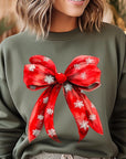 Christmas Snowflakes Bow Graphic Sweatshirts