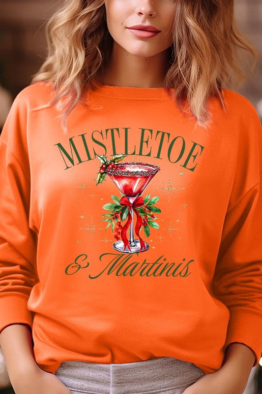 Mistletoe &amp; Martinis Graphic Fleece Sweatshirts