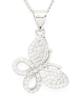 Cubic Zirconia Butterfly Pendant Necklace