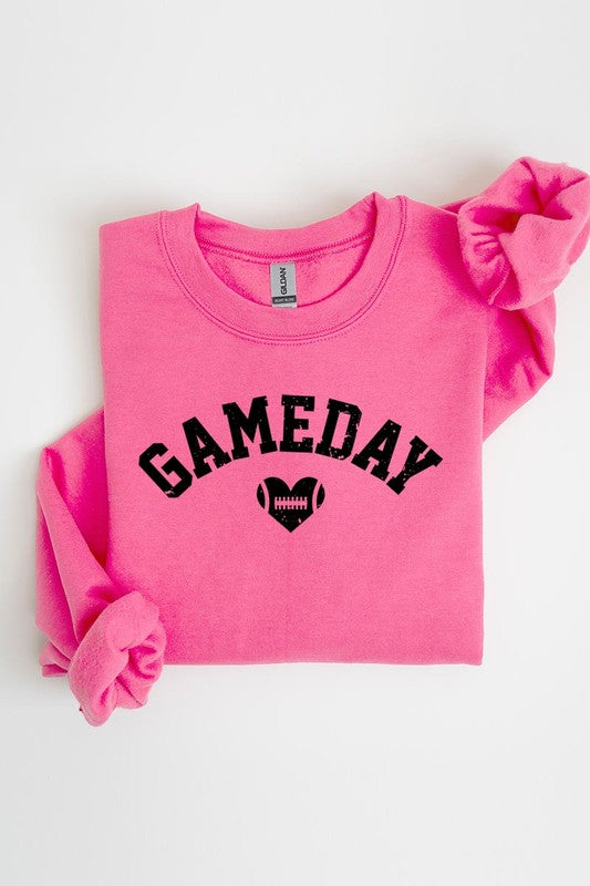 Game Day Football Heart Graphic Sweatshirts