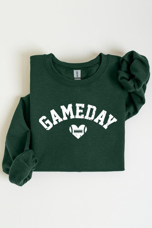 Game Day Football Heart Graphic Sweatshirts