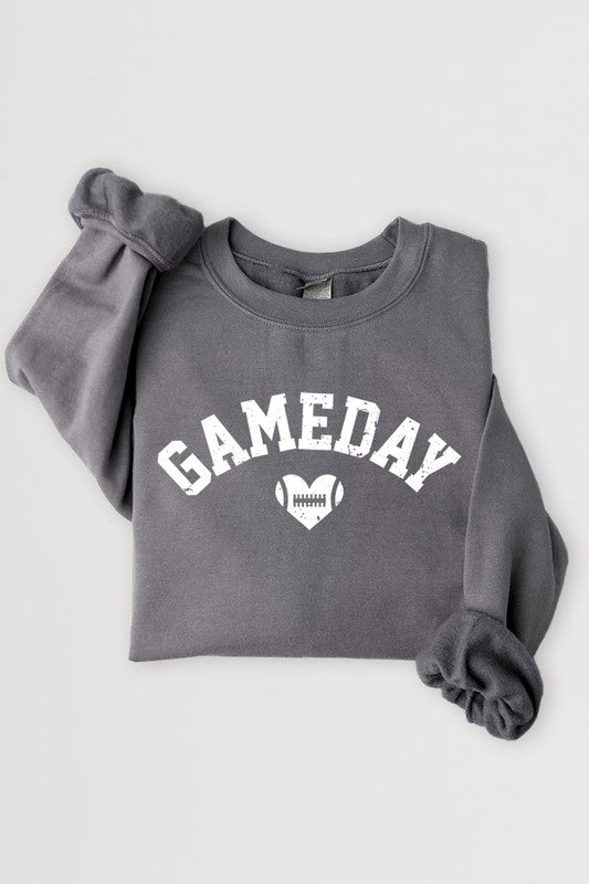 Game Day Football Heart Graphic Sweatshirts