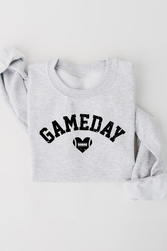 Game Day Football Heart Graphic Sweatshirts