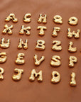 Dani & Em Bubbly Gold Letter Initial Alphabet Necklace