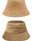 Quilted Velvet and Fur Reversible Bucket Hat