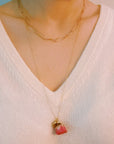 Rose Bud Love Heart Necklace