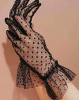 Polkadot Ruffle Lace Gloves