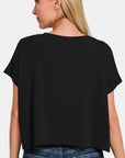 Zenana V-Neck Short Sleeve Crop T-Shirt