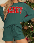 Corded MERRY Long Sleeve Top and Shorts Pajama Set