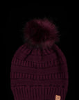 Halo Ripped Beanie with Super Faux Fur Pom